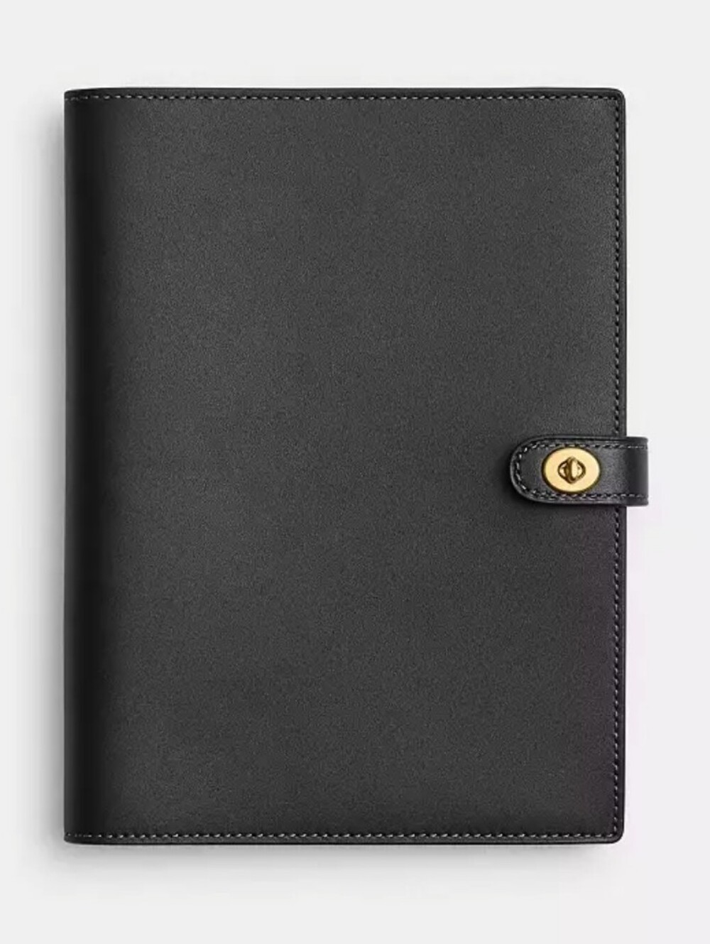 Coach Glovetanned Leather Black Turnlock Notebook